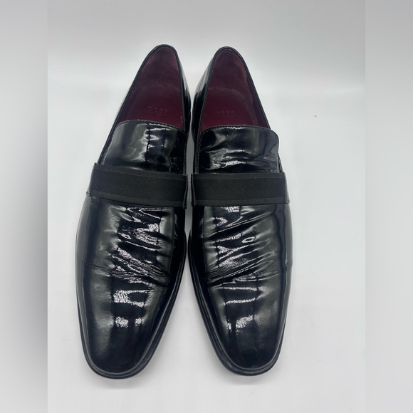 Hugo Boss Mellion Black Patent Leather Tuxedo Shoes 11